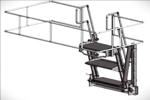 Scara pliabila actionata de un cilindru linear hidraulic sau pneumatic